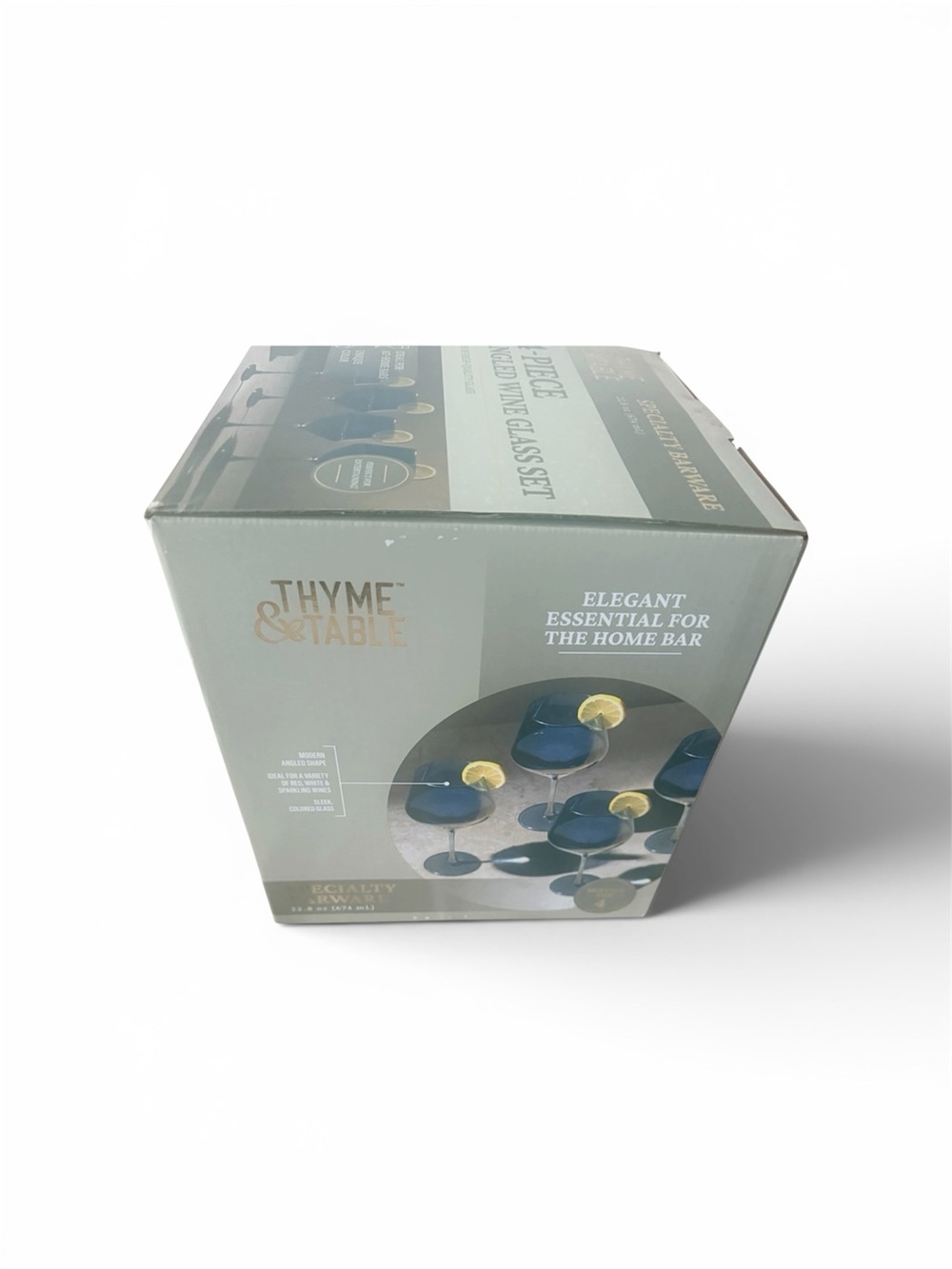 Thyme & Table Sage Green Boxed Glassware Set - Elegant Home Bar
